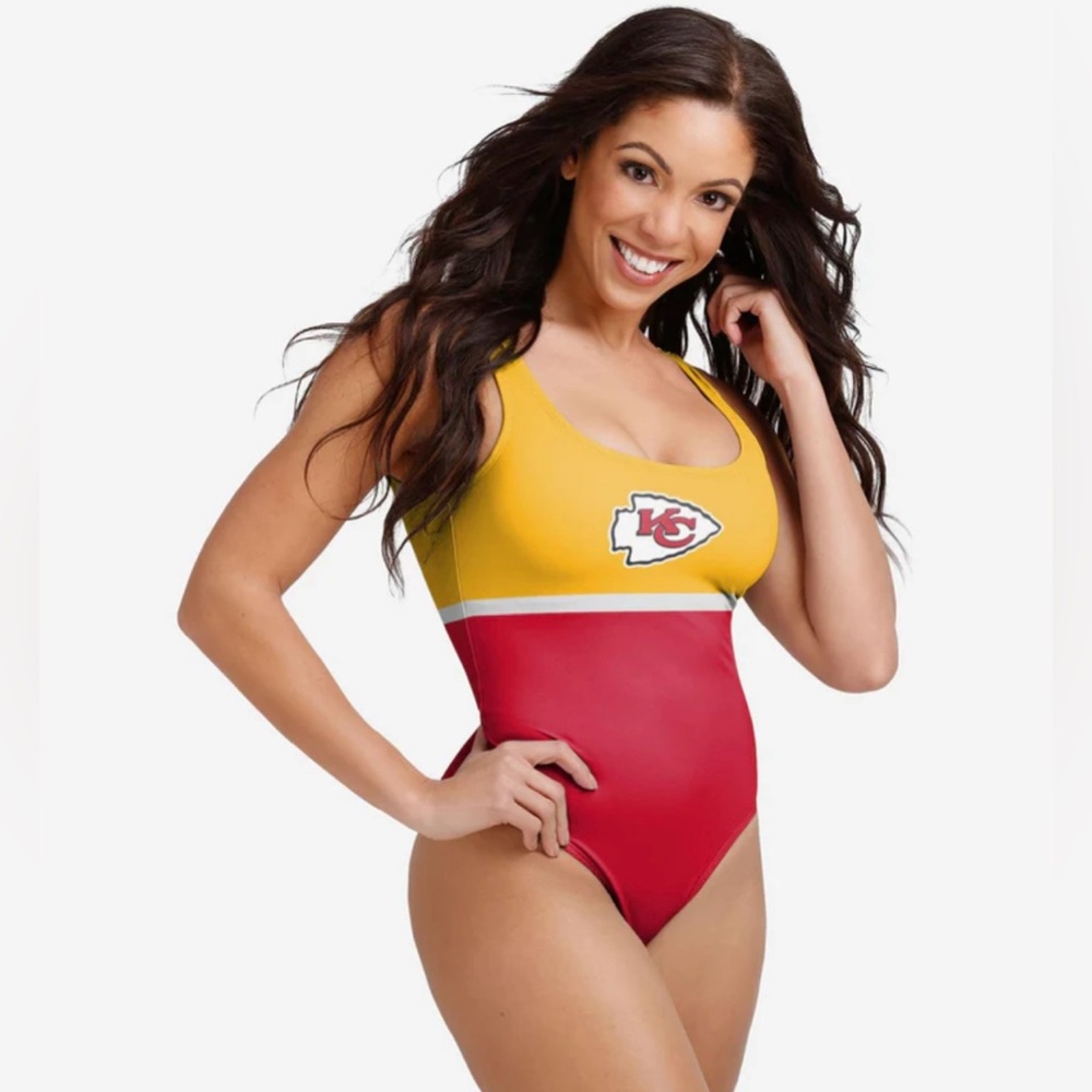 NWT - Kansas City Chiefs Women's Beach Day One Piece Bathing Suit - size small